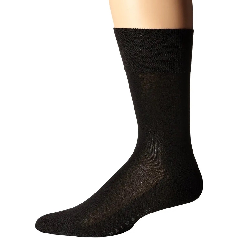 FALKE TIAGO MENS FINE COTTON SOCKS BLACK SIZE 47-48 LARGE/XL 12.5-13.5 NWT